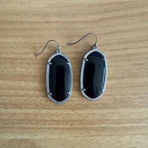 Kendra Scott Black and Silver Drop Earrings